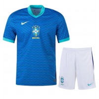 Echipament fotbal Brazilia Tricou Deplasare Copa America 2024 pentru copii maneca scurta (+ Pantaloni scurti)